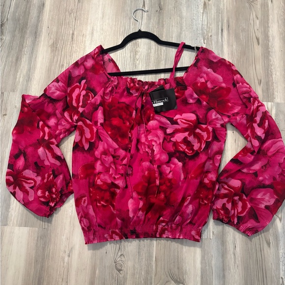 Vibrant Pink Floral Blouse - Picture 1 of 8